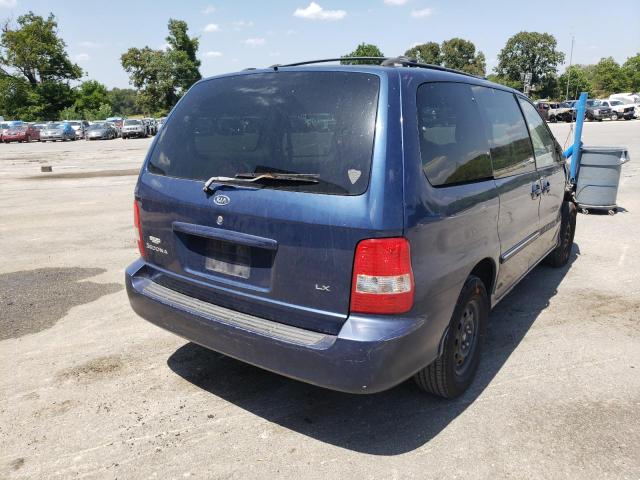 KNDUP132656693967 - 2005 KIA SEDONA EX BLUE photo 4