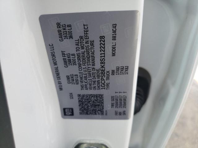 1GCPSBEK8S1122228 - 2025 CHEVROLET COLORADO WHITE photo 12