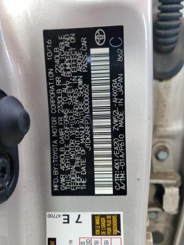 JTDKARFP7H3000652 - 2017 TOYOTA PRIUS PRIM 银色 照片 12