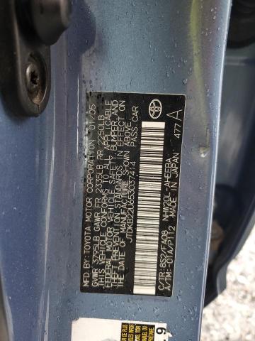 JTDKB22U653037414 - 2005 TOYOTA PRIUS BLUE photo 13