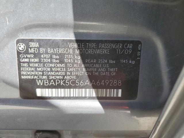 WBAPK5C56AA649288 - 2010 BMW 328 XI SULEV GRAY photo 13