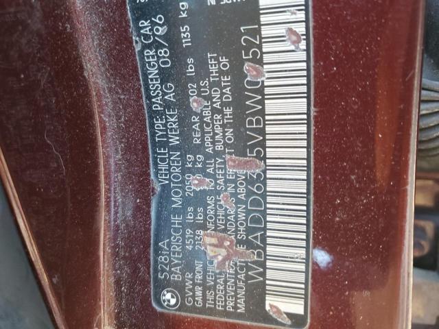 WBADD6325VBW09521 - 1997 BMW 528 I AUTOMATIC BURGUNDY photo 12