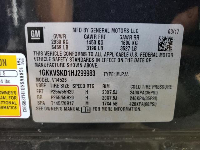 1GKKVSKD1HJ299983 - 2017 GMC ACADIA LIM SLT-2 CHARCOAL photo 14