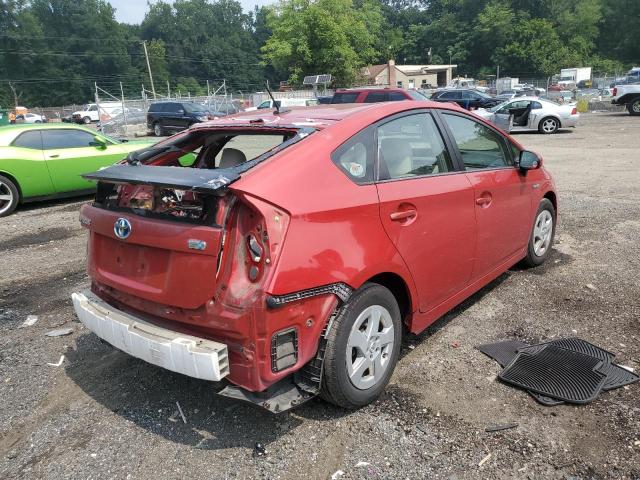 JTDKN3DU5A0012901 - 2010 TOYOTA PRIUS أحمر صورة 3