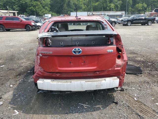 JTDKN3DU5A0012901 - 2010 TOYOTA PRIUS أحمر صورة 6