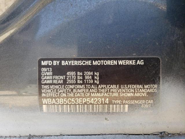 WBA3B5C53EP542314 - 2014 BMW 328 XI SULEV GRAY photo 12