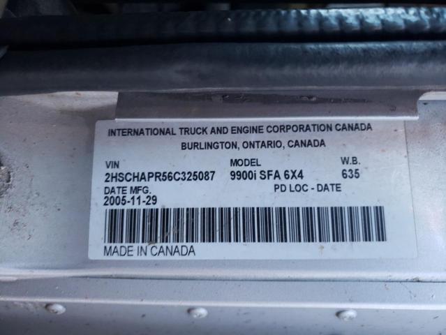 2HSCHAPR56C325087 - 2006 INTERNATIONAL 9900 9900I SILVER photo 10