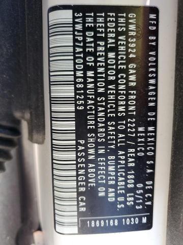 3VWJP7AT0DM681259 - 2013 VOLKSWAGEN BEETLE WHITE photo 12