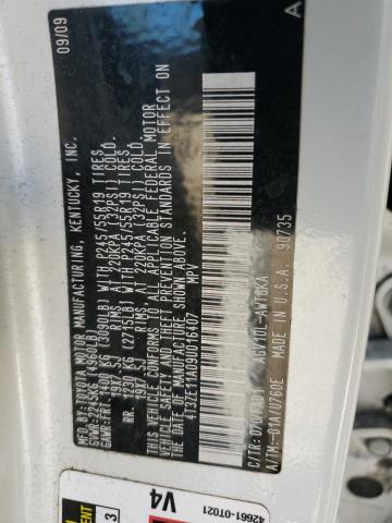 4T3ZE11A09U016407 - 2009 TOYOTA VENZA WHITE photo 12