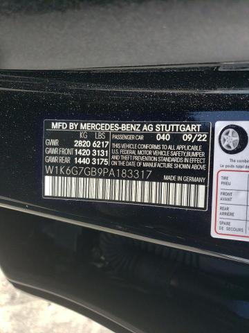 W1K6G7GB9PA183317 - 2023 MERCEDES-BENZ S 580 4MATIC BLACK photo 12