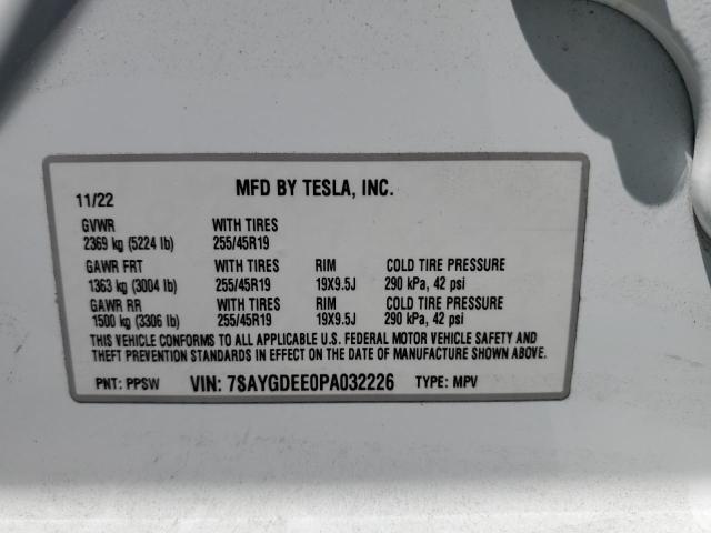 7SAYGDEE0PA032226 - 2023 TESLA MODEL Y Ağ foto 12