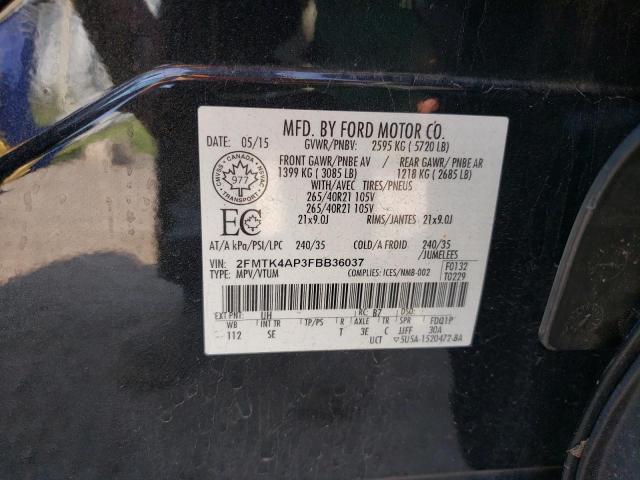 2FMTK4AP3FBB36037 - 2015 FORD EDGE SPORT BLACK photo 14