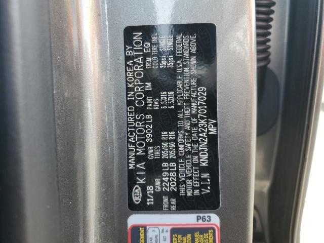 KNDJN2A23K7017029 - 2019 KIA SOUL 灰色 照片 12