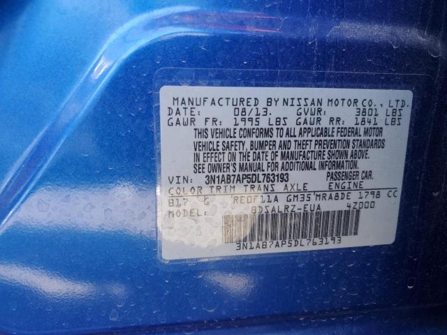 3N1AB7AP5DL763193 - 2013 NISSAN SENTRA S ლურჯი ფოტო 13