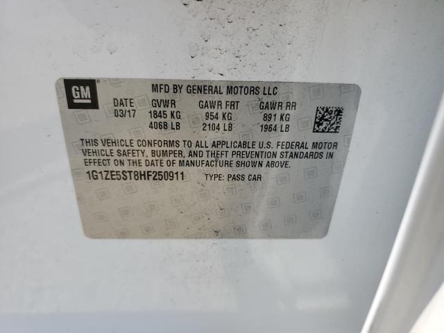 1G1ZE5ST8HF250911 - 2017 CHEVROLET MALIBU LT WHITE photo 13