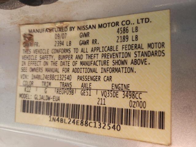 1N4BL24E88C132540 - 2008 NISSAN ALTIMA 3.5SE SILVER photo 13