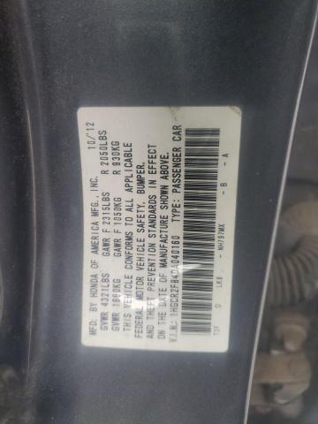 1HGCR2F84DA040160 - 2013 HONDA ACCORD EXL GRAY photo 12