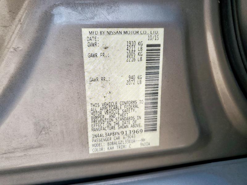 1N4AL3AP8FN913969 - 2015 NISSAN ALTIMA 2.5 BEIGE photo 12