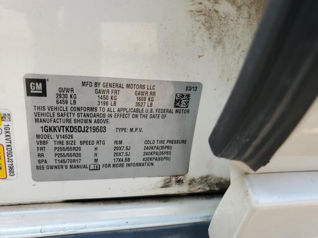 1GKKVTKD5DJ219603 - 2013 GMC ACADIA DENALI 白色 照片 12