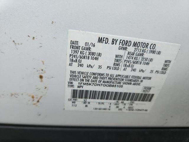 1FM5K7DH7GGB85105 - 2016 FORD EXPLORER XLT Ağ foto 13