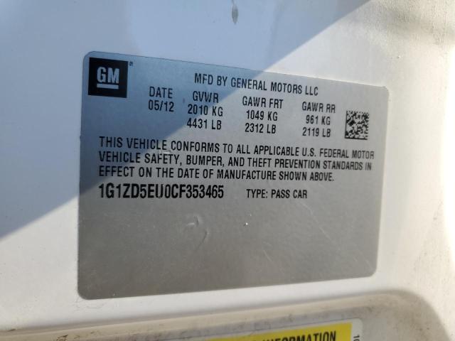 1G1ZD5EU0CF353465 - 2012 CHEVROLET MALIBU 2LT Biały zdjęcie 12