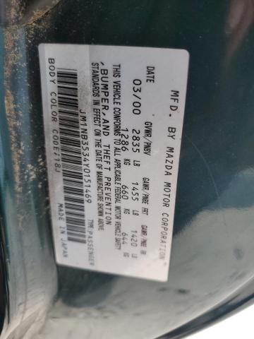 JM1NB3534Y0151469 - 2000 MAZDA MX-5 MIATA BASE GREEN photo 12