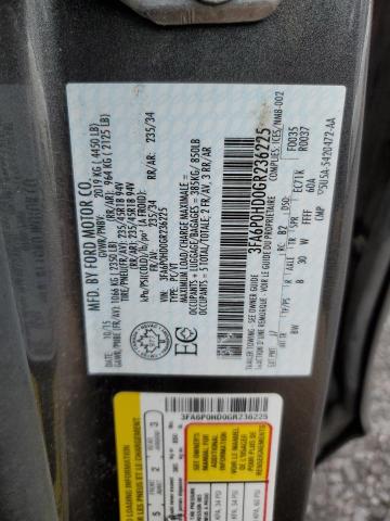 3FA6P0HD0GR236225 - 2016 FORD FUSION SE CHARCOAL photo 13