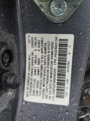 2HGFC2F5XGH545243 - 2016 HONDA CIVIC LX Boz foto 12