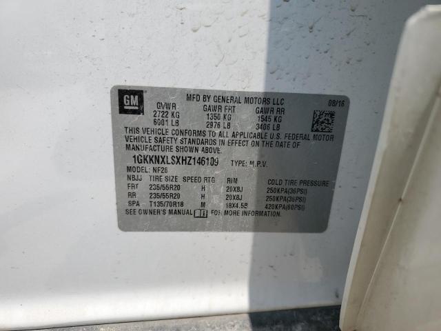 1GKKNXLSXHZ146109 - 2017 GMC ACADIA DENALI Ақ фото 13