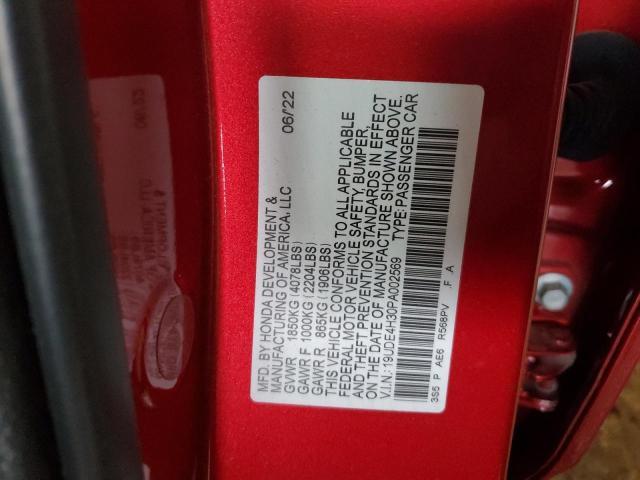 19UDE4H30PA002569 - 2023 ACURA INTEGRA A-SPEC RED photo 12