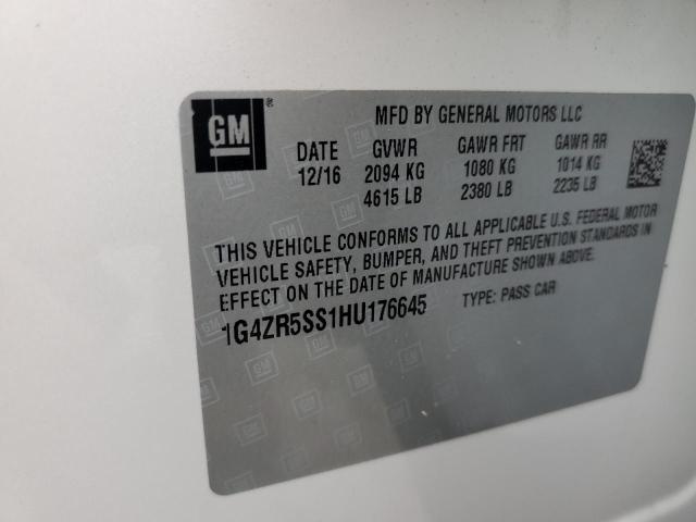 1G4ZR5SS1HU176645 - 2017 BUICK LACROSSE PREMIUM Սպիտակ լուսանկար 12