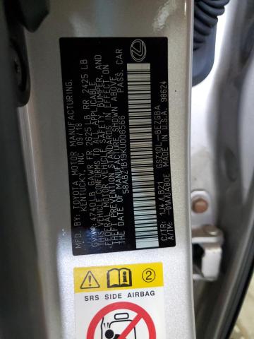 58ABZ1B19KU006566 - 2019 LEXUS ES 350 Күміс фото 12