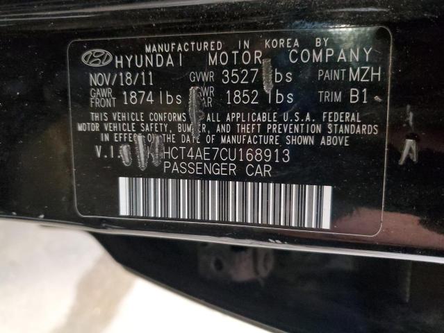 KMHCT4AE7CU168913 - 2012 HYUNDAI ACCENT GLS BLACK photo 13
