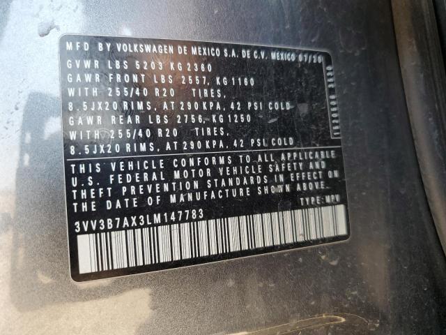 3VV3B7AX3LM147783 - 2020 VOLKSWAGEN TIGUAN SE Grafit foto 13