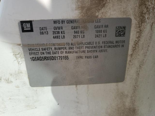 1G6AG5RX6D0179165 - 2013 CADILLAC ATS WHITE photo 13