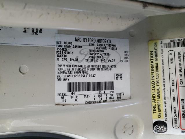 5LMFU28555LJ19347 - 2005 LINCOLN NAVIGATOR WHITE photo 13