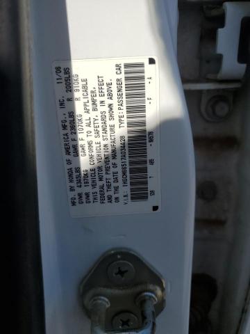 1HGCM66517A034428 - 2007 HONDA ACCORD EX WHITE photo 12