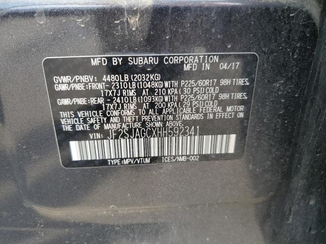 JF2SJAGCXHH592341 - 2017 SUBARU FORESTER 2.5I PREMIUM CHARCOAL photo 13