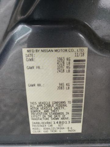 1N4BL4EV8KC148013 - 2019 NISSAN ALTIMA SL GRAY photo 12