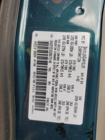 1B4GP25332B672146 - 2002 DODGE CARAVAN SE TEAL photo 13