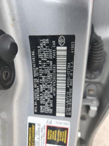 4T1BF1FK2HU338683 - 2017 TOYOTA CAMRY LE SILVER photo 12