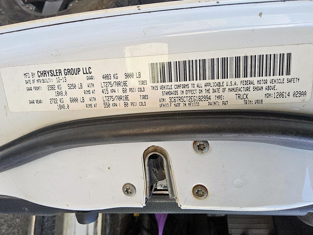 3C6TR5CT2EG182994 - 2014 RAM 2500 ST Ağ foto 12