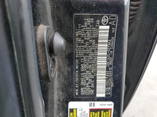 2T1BU4EE8BC687164 - 2011 TOYOTA COROLLA BASE Schwarz Foto 12