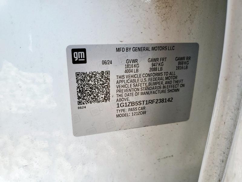 1G1ZB5ST1RF238142 - 2024 CHEVROLET MALIBU LS WHITE photo 13