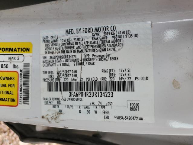 3FA6P0HR2DR134223 - 2013 FORD FUSION SE SILVER photo 12