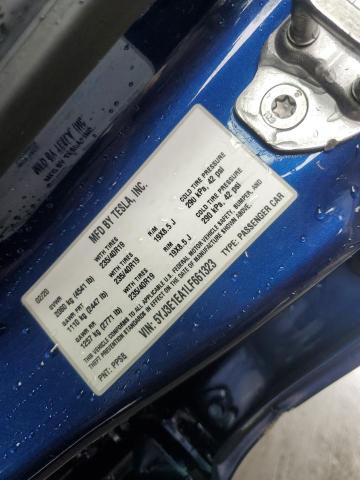 5YJ3E1EA1LF661323 - 2020 TESLA MODEL 3 Mavi foto 12