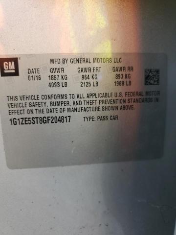 1G1ZE5ST8GF204817 - 2016 CHEVROLET MALIBU LT SILVER photo 12