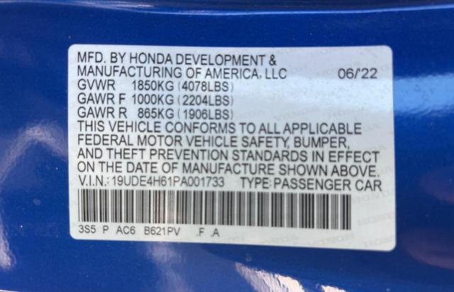 19UDE4H61PA001733 - 2023 ACURA INTEGRA A-SPEC TECH BLUE photo 11