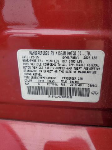 JN1BV7APXFM359066 - 2015 INFINITI Q50 BASE RED photo 12