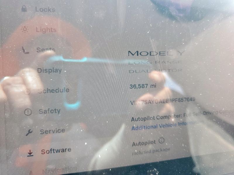 7SAYGAEE9PF857649 - 2023 TESLA MODEL Y გრაფიტი ფოტო 9